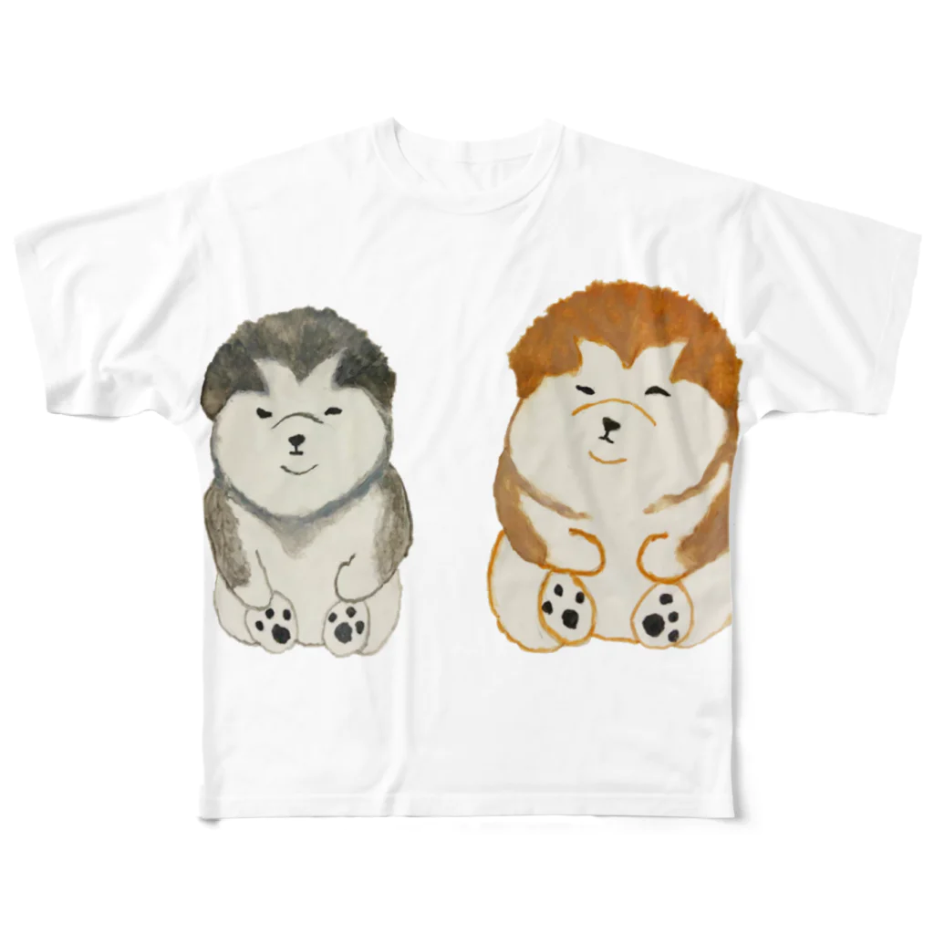 ねこぜや のコロりんとモコまる All-Over Print T-Shirt