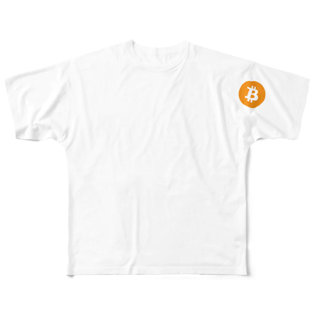 暗号資産と食べ物の仮想通貨　Bitcoin（ビットコイン） All-Over Print T-Shirt