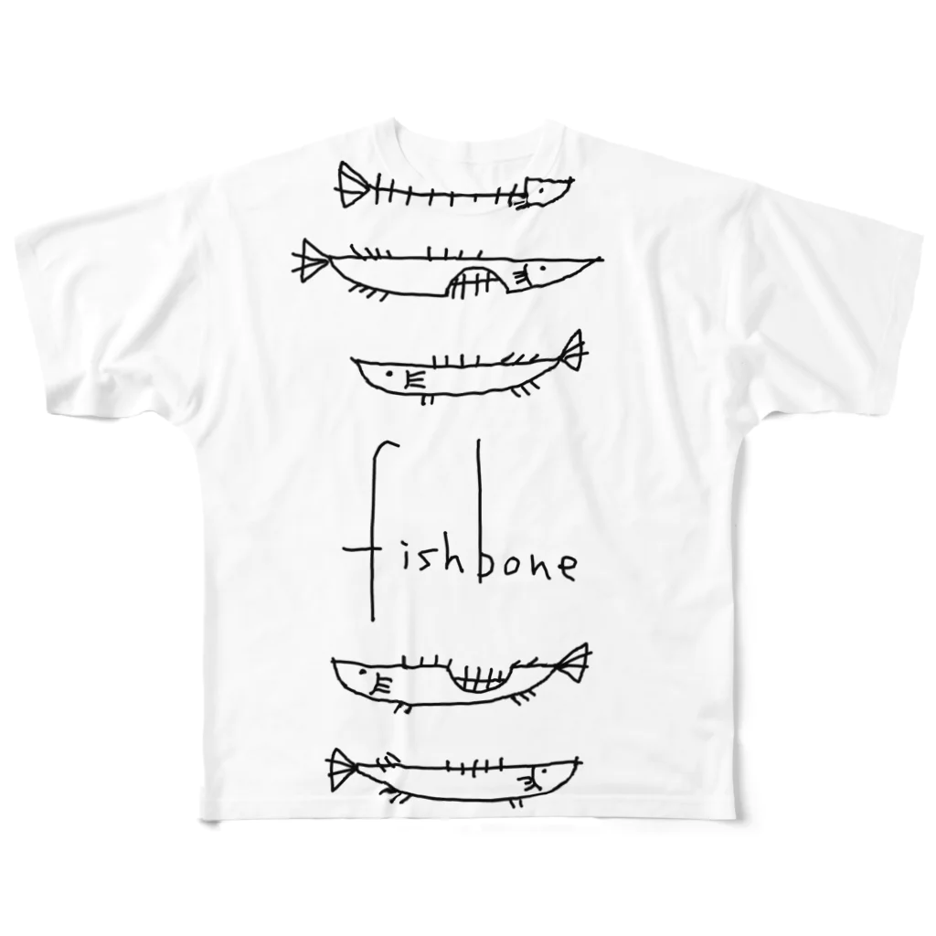 118designのfishbone  フルグラフィックTシャツ