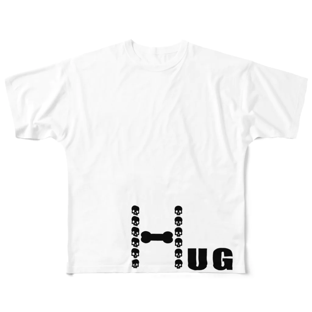 Ary08のHugスカル フルグラフィックTシャツ