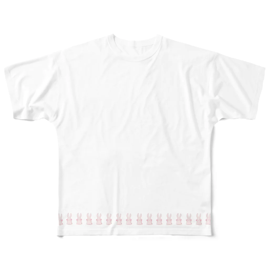 chobi shopのうさぎ All-Over Print T-Shirt