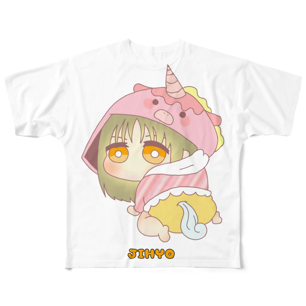 TJFB公式のジヒョ 着ぐるみ赤ちゃんキャラ フルグラフィックTシャツ