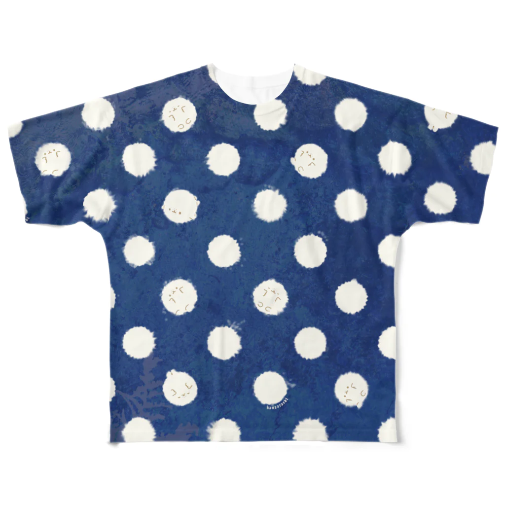 かんザラシのかんザラシ（blue dot） フルグラフィックTシャツ