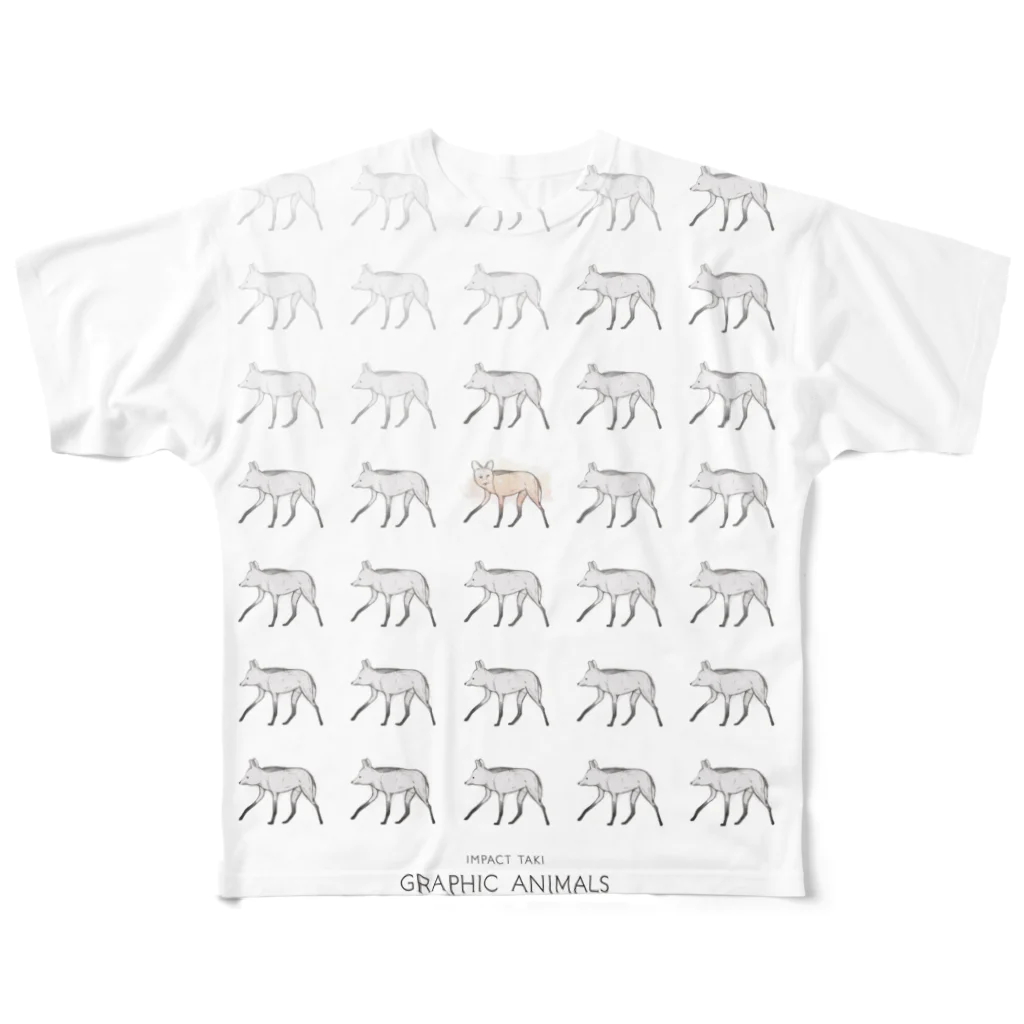 グラフィックアニマルズのmizusawa model All-Over Print T-Shirt