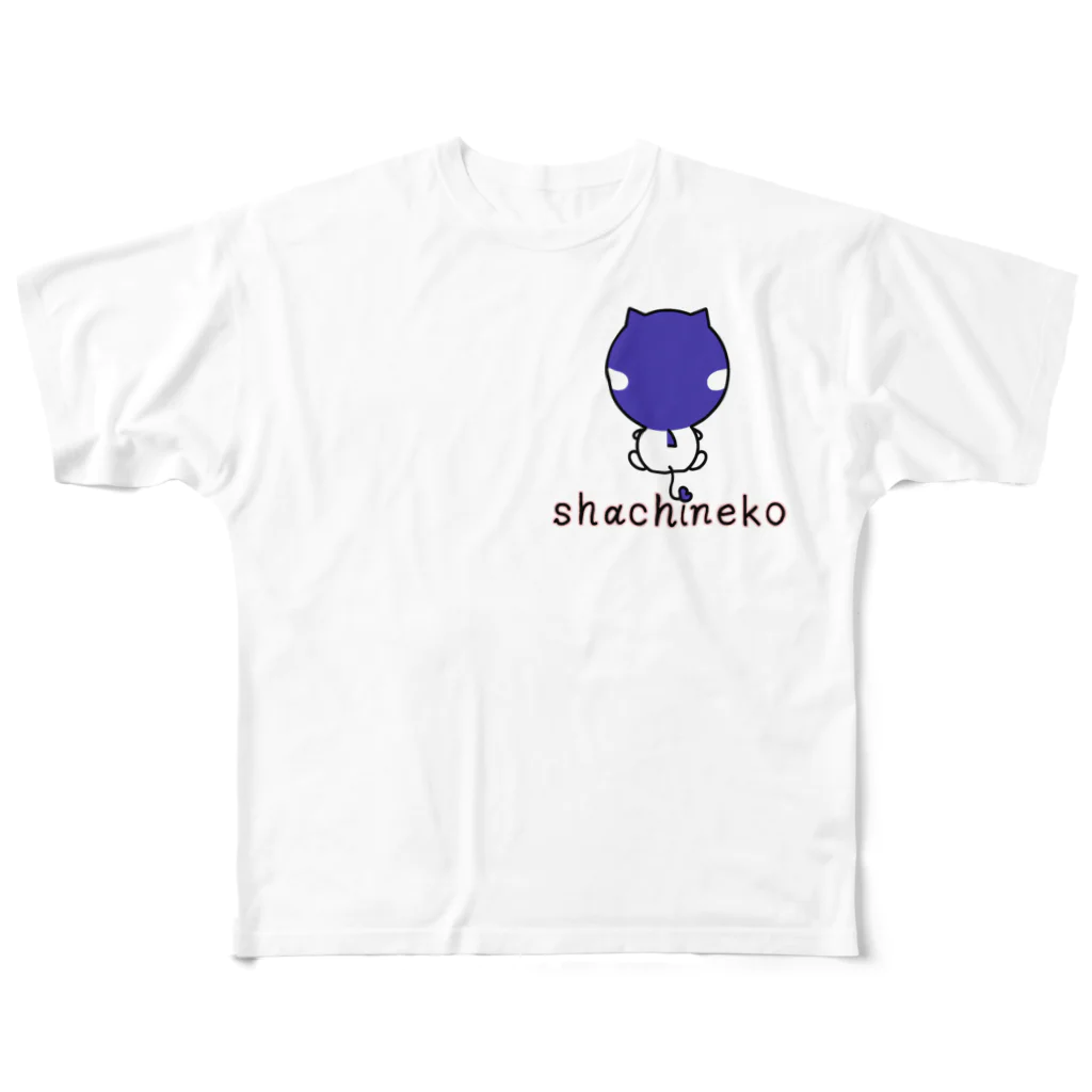 はねのはえたネコのシャチネコグッズ フルグラフィックTシャツ