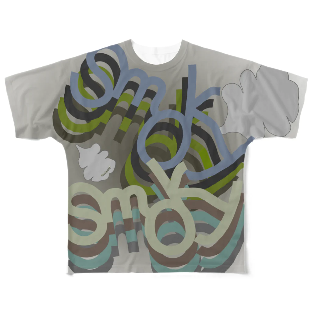 カニホイップのSmoky All-Over Print T-Shirt