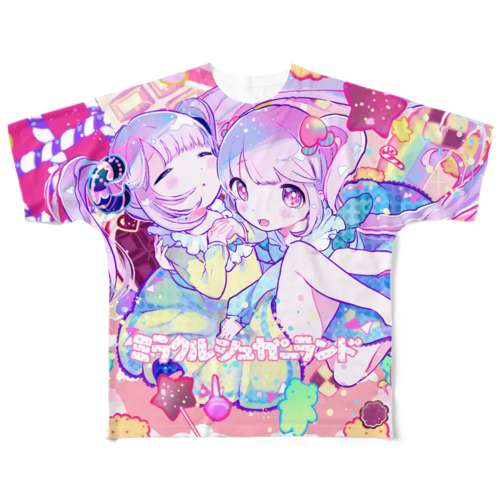 きあとのMiraclesugarland+. フルグラフィックTシャツ