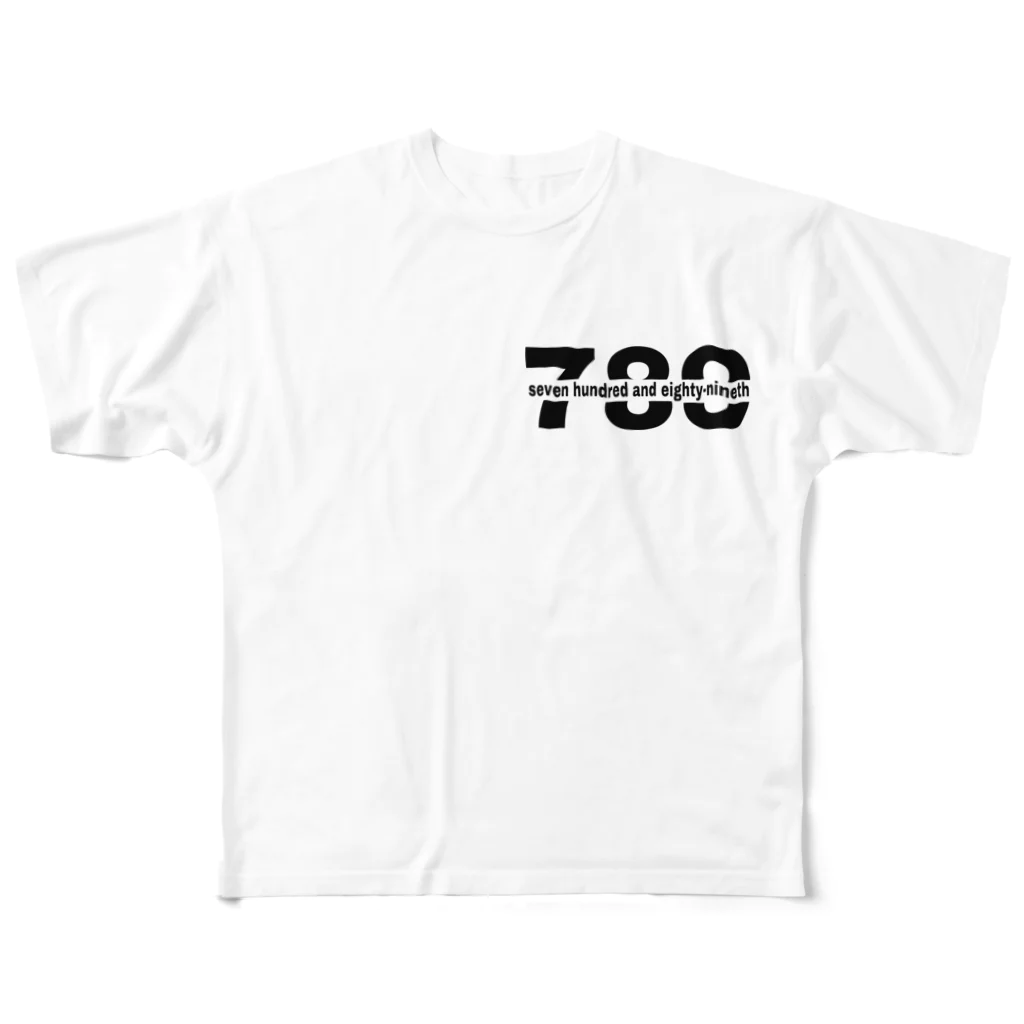 789（seven hundred and eighty-ninethのseven hundred and eighty-nineth All-Over Print T-Shirt