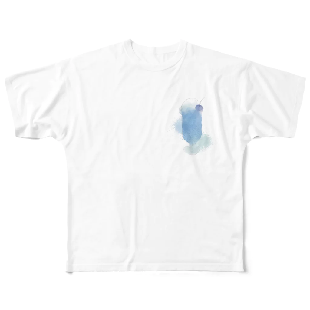 白山 静の蒼いクリームソーダ All-Over Print T-Shirt