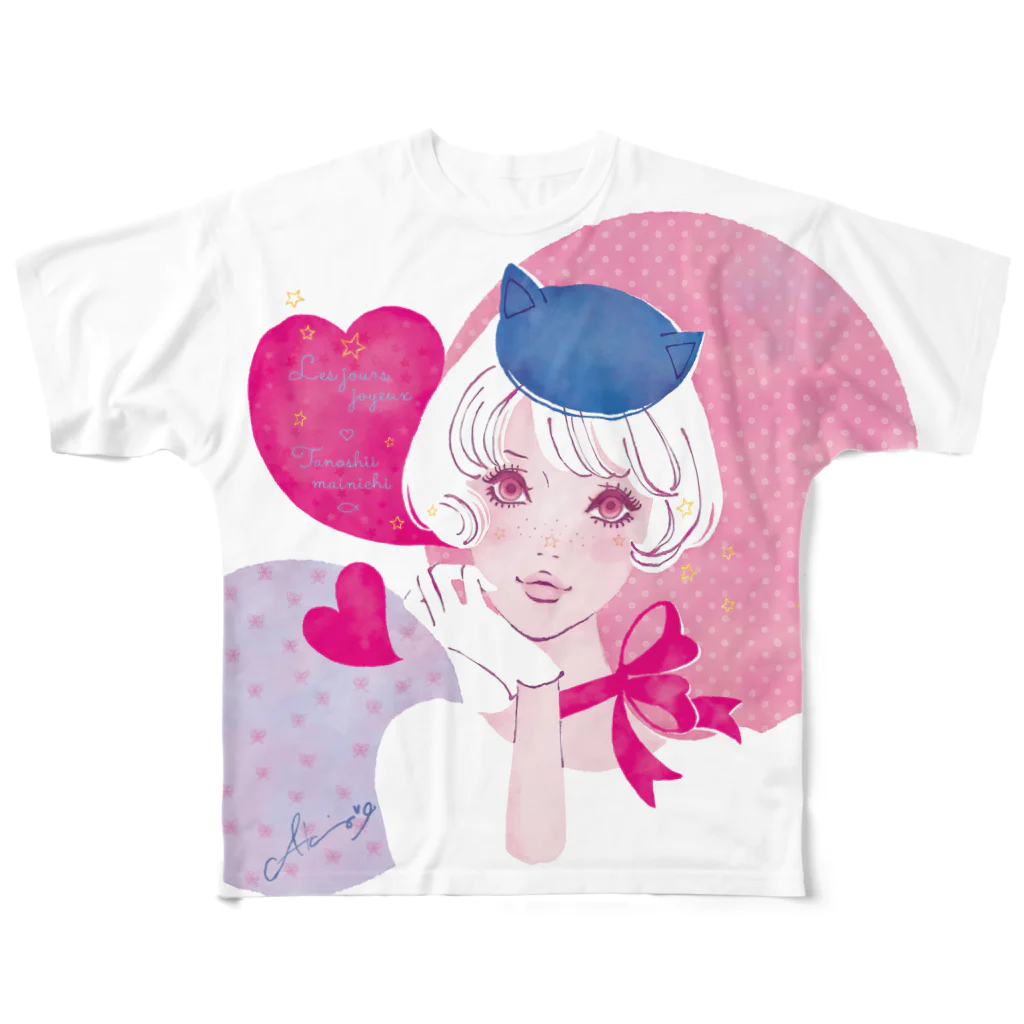 蛯原あきらのねこ耳お帽子 All-Over Print T-Shirt