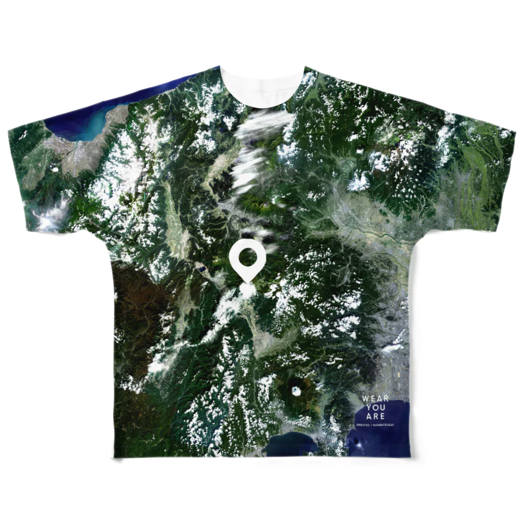 WEAR YOU AREの山梨県 北杜市 Tシャツ 両面 All-Over Print T-Shirt