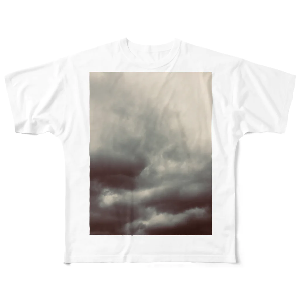 shizukusanの棚のドンヨリ雲 フルグラフィックTシャツ