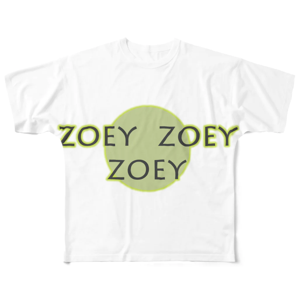 キャッツハンド：suzuriショップのZOEY ZOEY ZOEY ロゴ All-Over Print T-Shirt