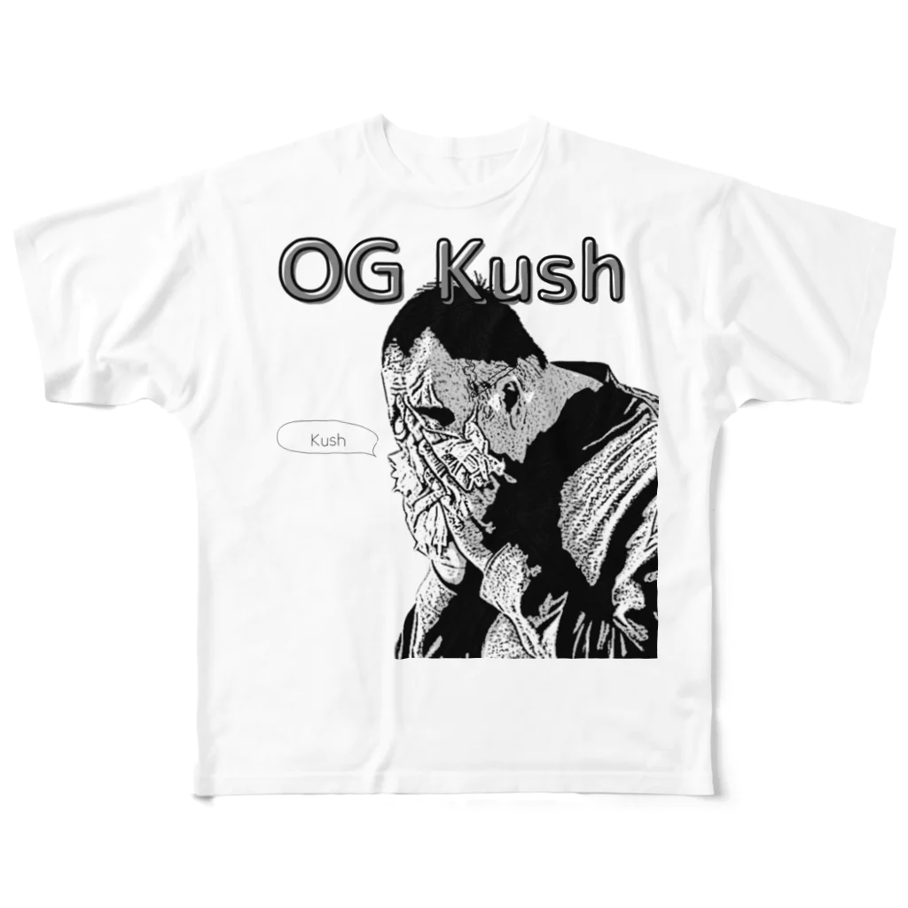 smokingの叔父kush フルグラフィックTシャツ