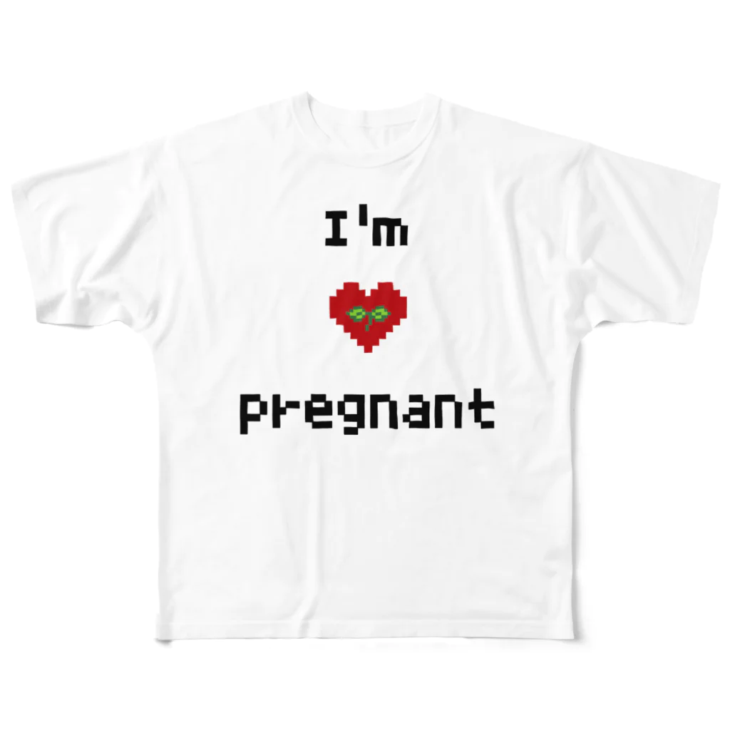 ピクセルアート Chibitのpregnant(妊婦)マーク  フルグラフィックTシャツ