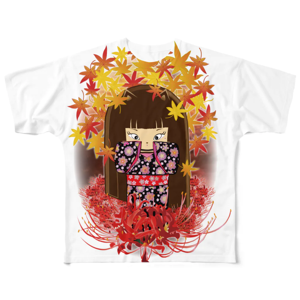 Drecome_Designの曼殊沙華少女 All-Over Print T-Shirt