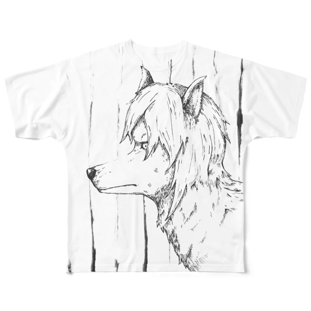 sayumaruのクール犬 フルグラフィックTシャツ