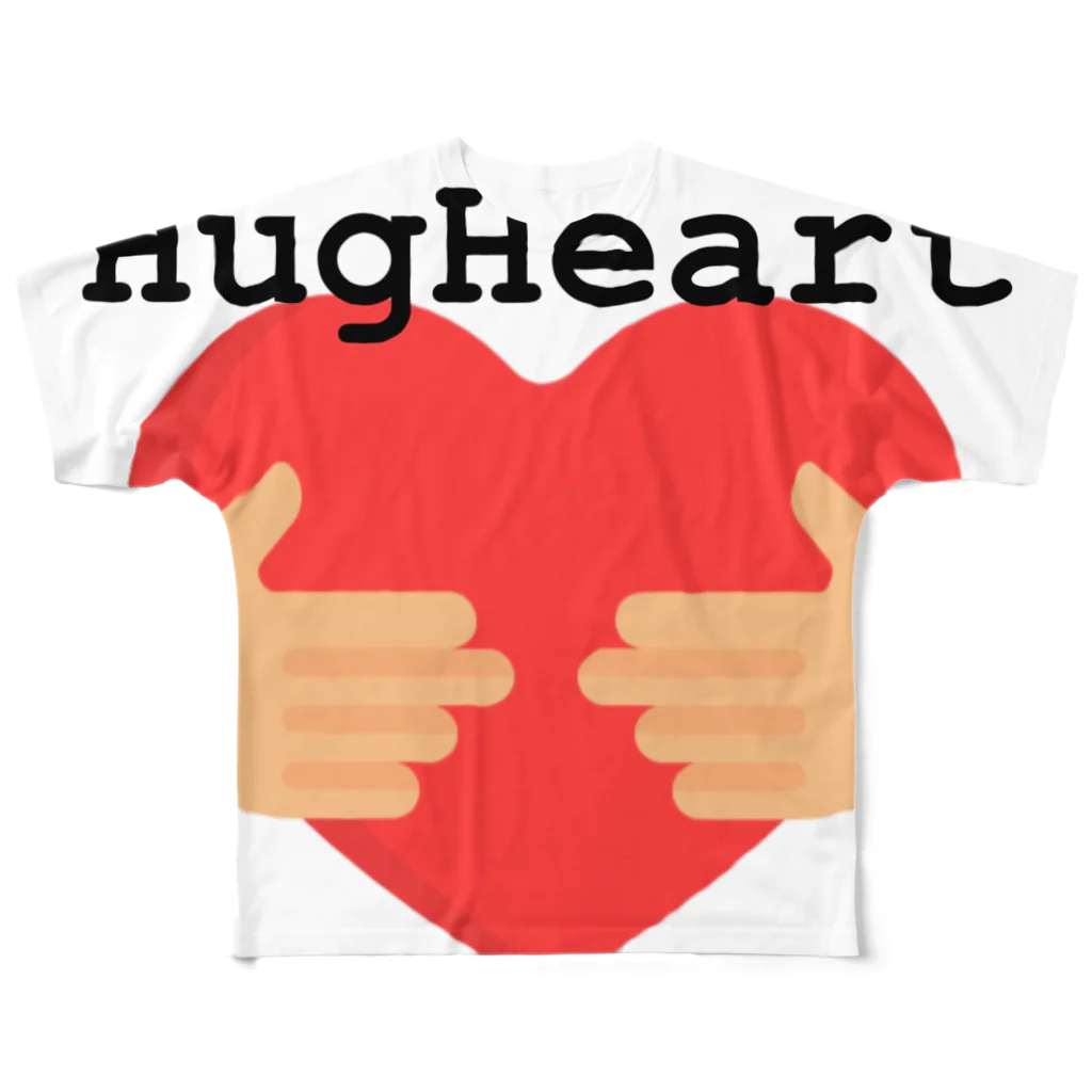 死ぬまでにやりたいことリストを叶え合うアプリHugHeartのグッズ屋さんの HugHeart フルグラフィックTシャツ