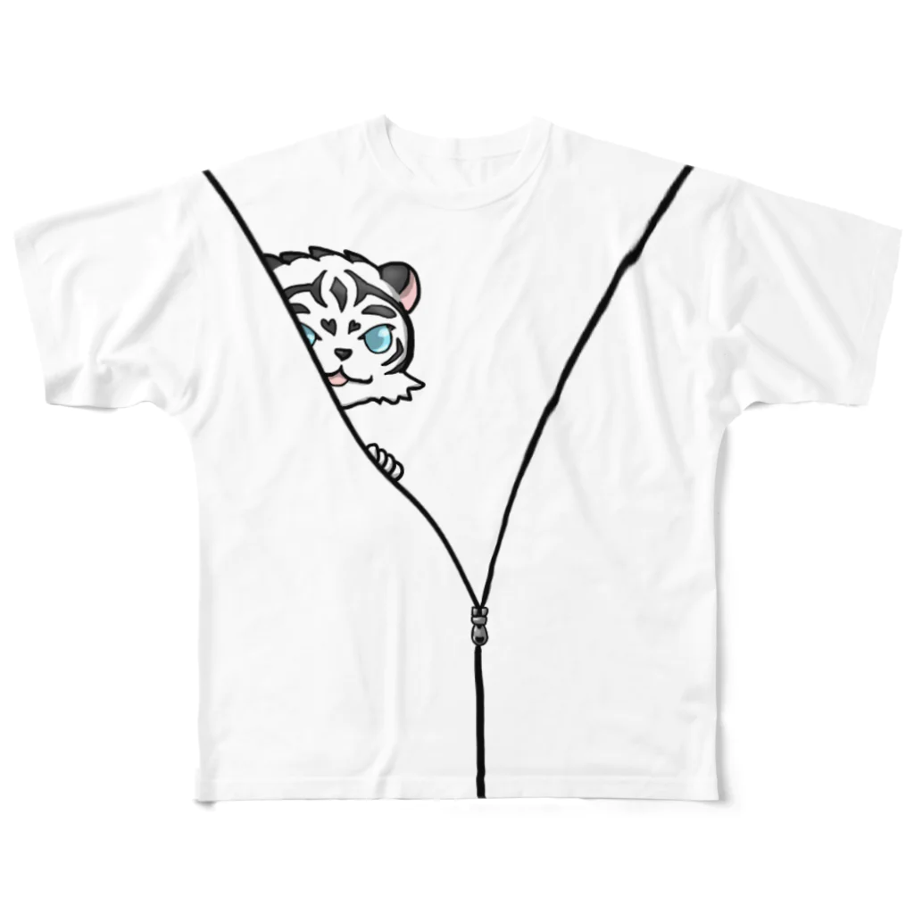 89虎の巣穴のひょっこり虎Tシャツ(Mサイズ) All-Over Print T-Shirt