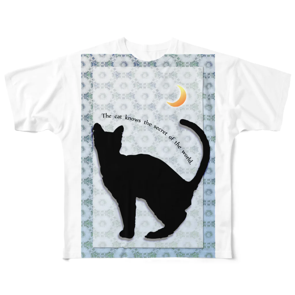 キャッツハンド：suzuriショップのものしりネコ All-Over Print T-Shirt