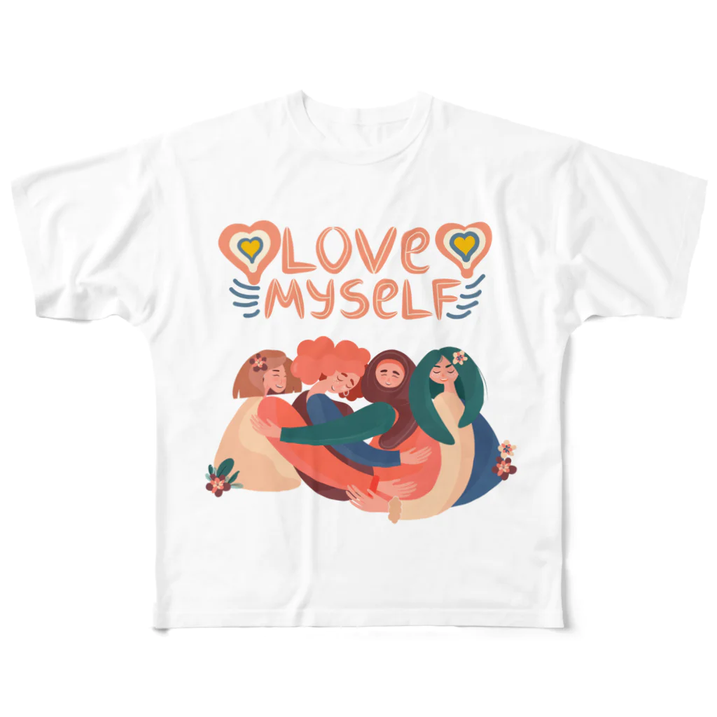 GG Voice & ActionのLove Myself フルグラフィックTシャツ