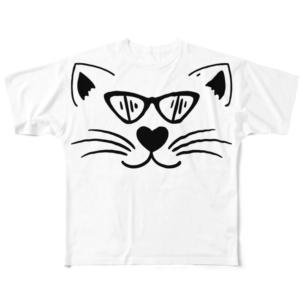 9CATSの猫のシルエットシリーズ from 9CATS All-Over Print T-Shirt