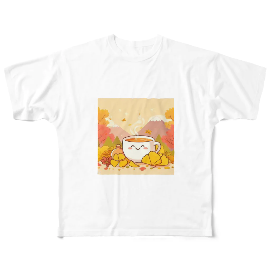 chapinnuのイチョウと紅茶シリーズ② フルグラフィックTシャツ