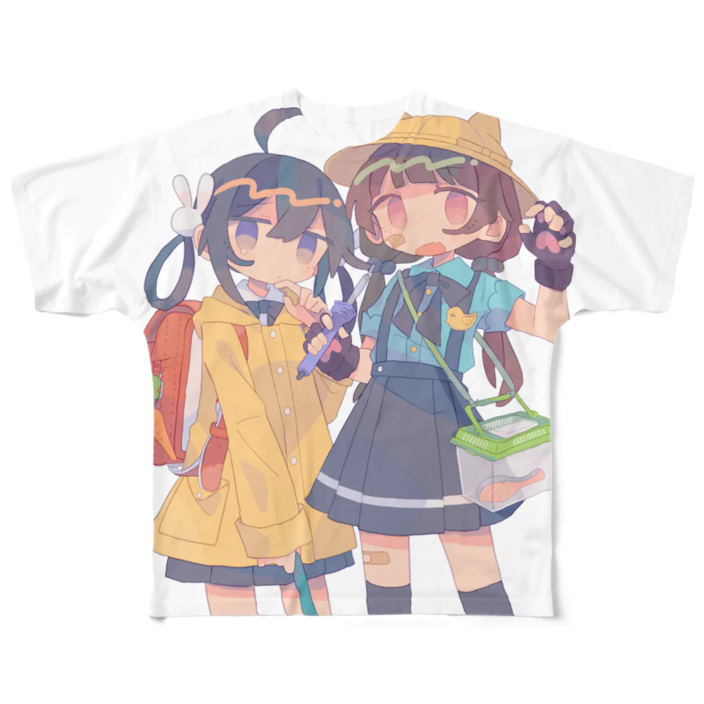 ももぐみのかわF フルグラフィックTシャツ