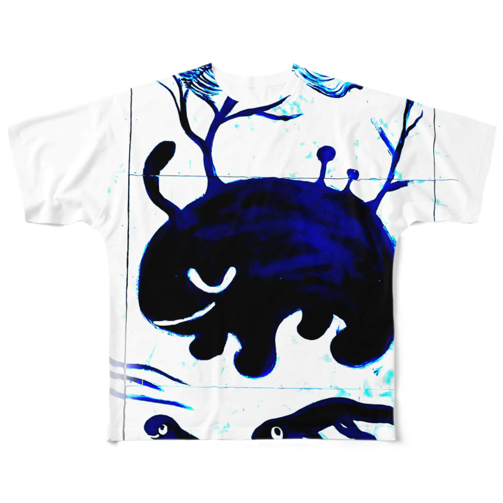 ミズホドリの壁らくがき10 （まんなか） All-Over Print T-Shirt