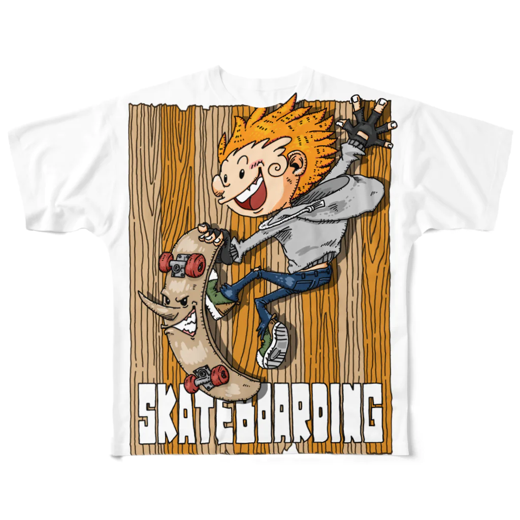 118designのSKATEBOARDING  All-Over Print T-Shirt