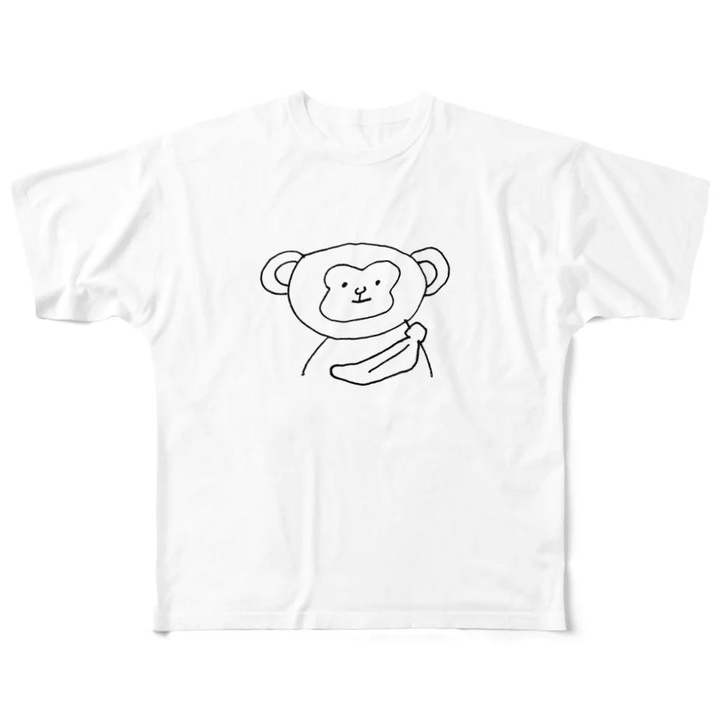 もふもふさんのゆるりさる フルグラフィックTシャツ