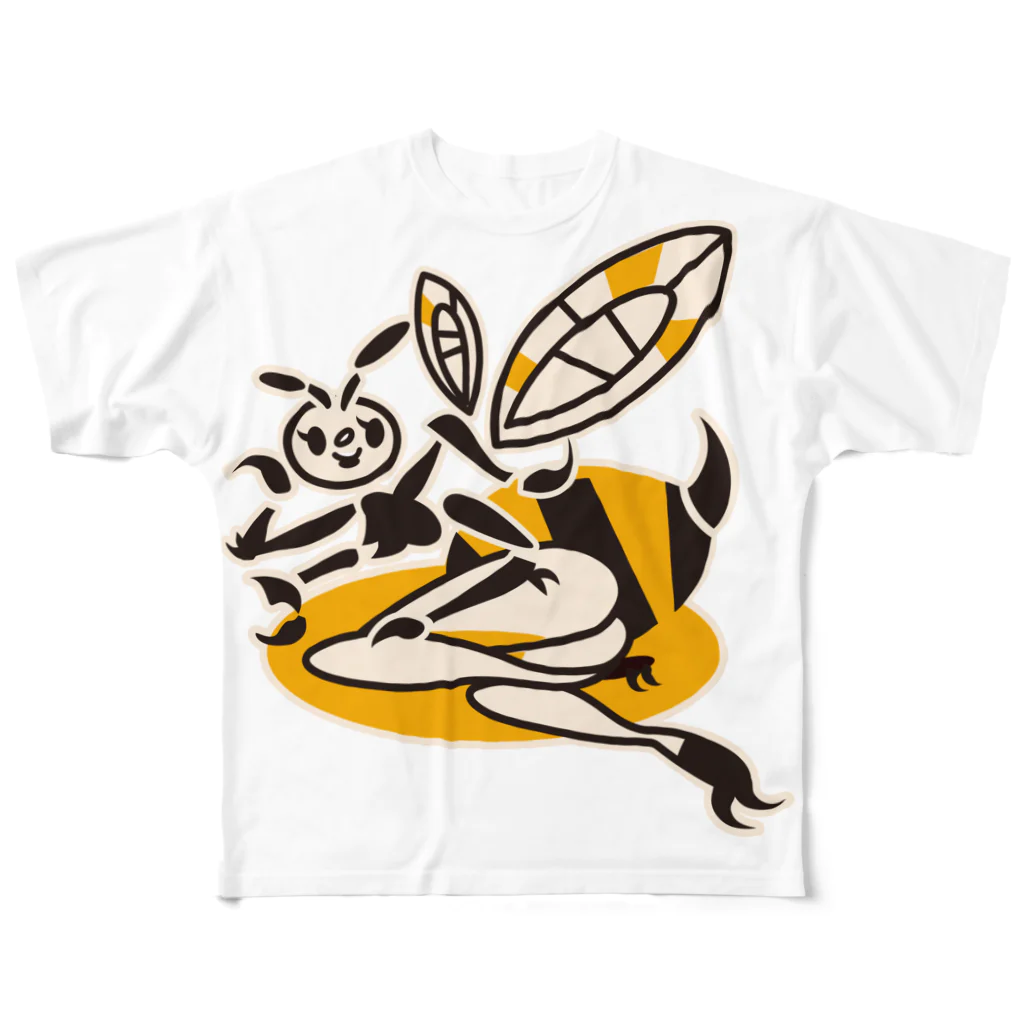 manaBeeの蜂ガール フルグラフィックTシャツ