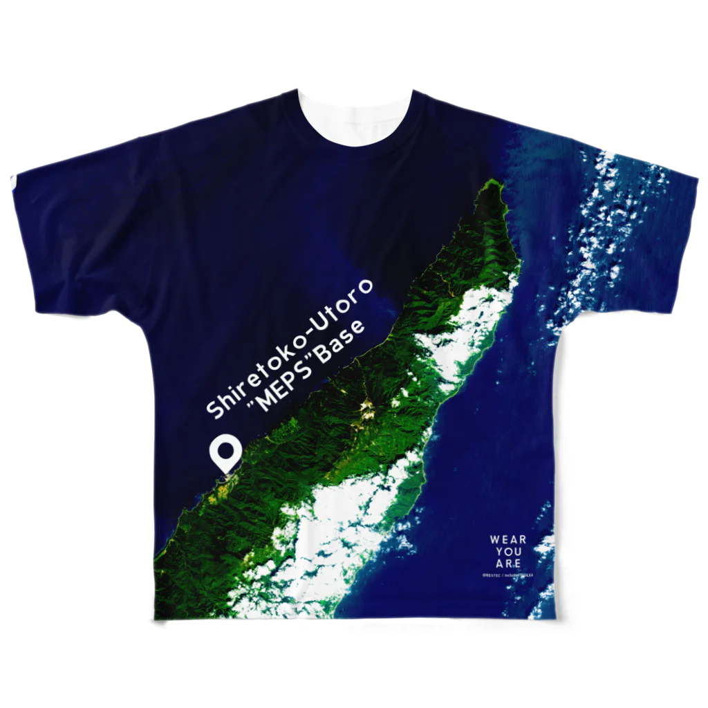 WEAR YOU AREの北海道 斜里郡 Tシャツ 両面 All-Over Print T-Shirt