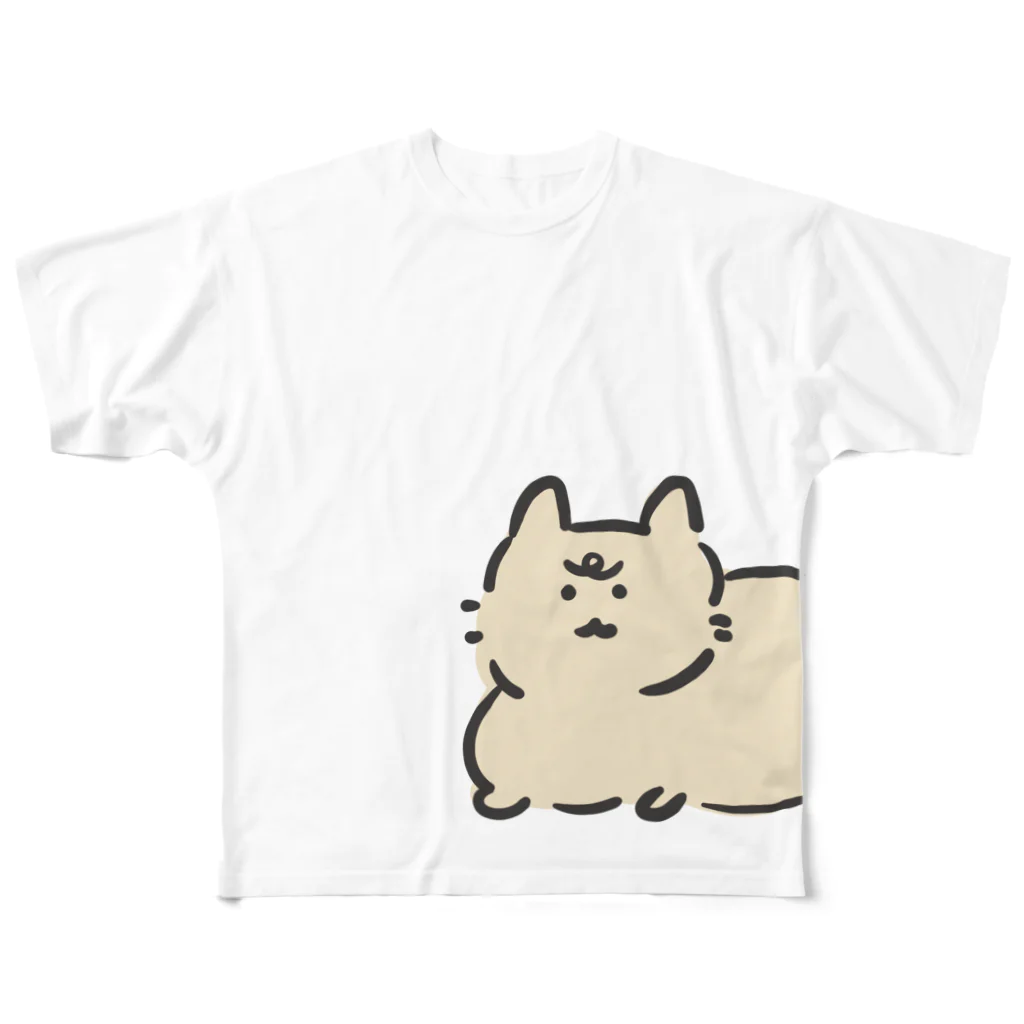 ワンニャンショップのひょっこりwan or nyan All-Over Print T-Shirt