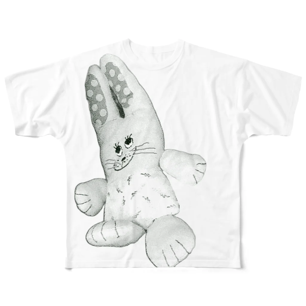 PAW WOW MEOWのおとぼけラビット All-Over Print T-Shirt