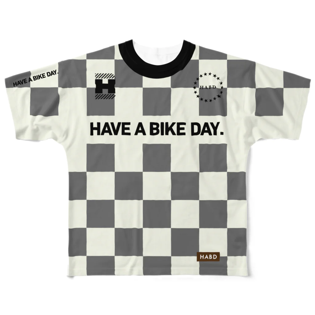 HAVE A BIKE DAY. ＠ SUZURIのHABDmoto All-Over Print T-Shirt