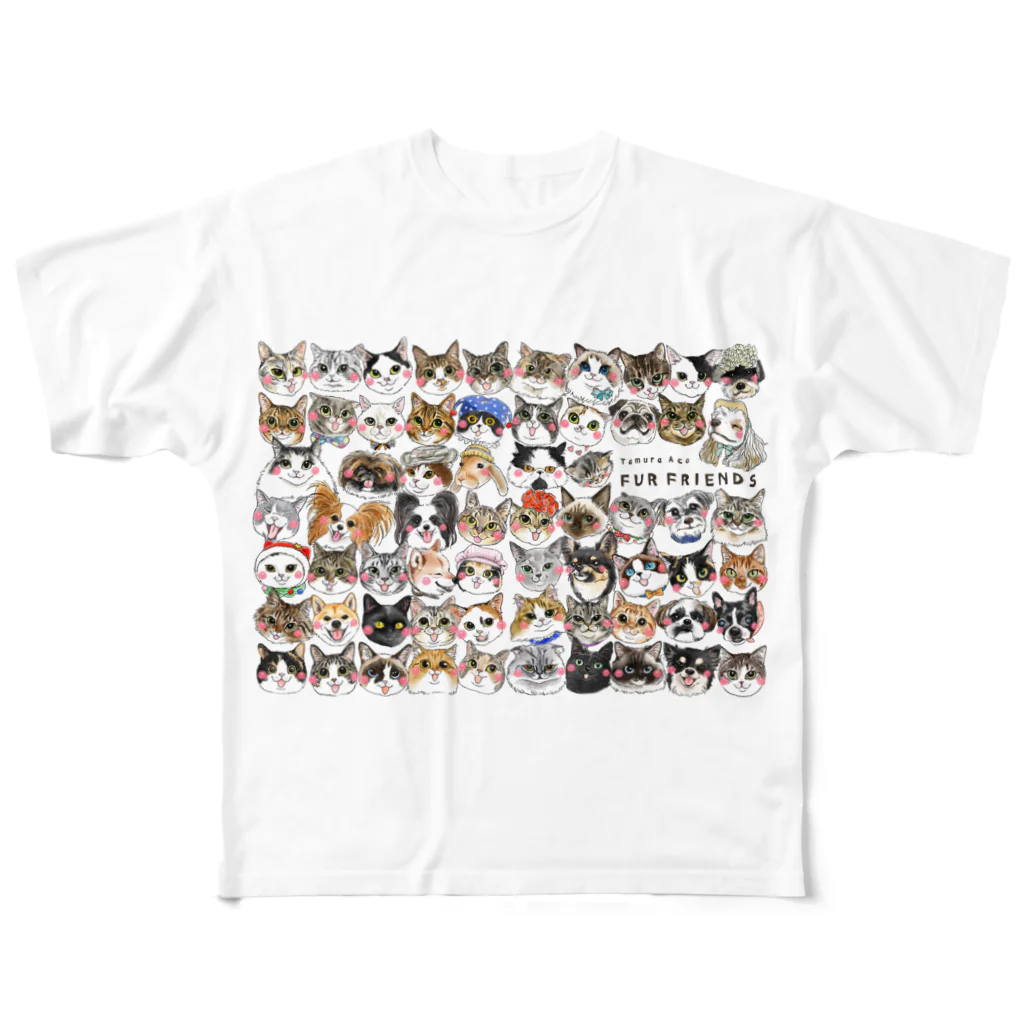 shop あこ猫犬屋のFur friends All-Over Print T-Shirt