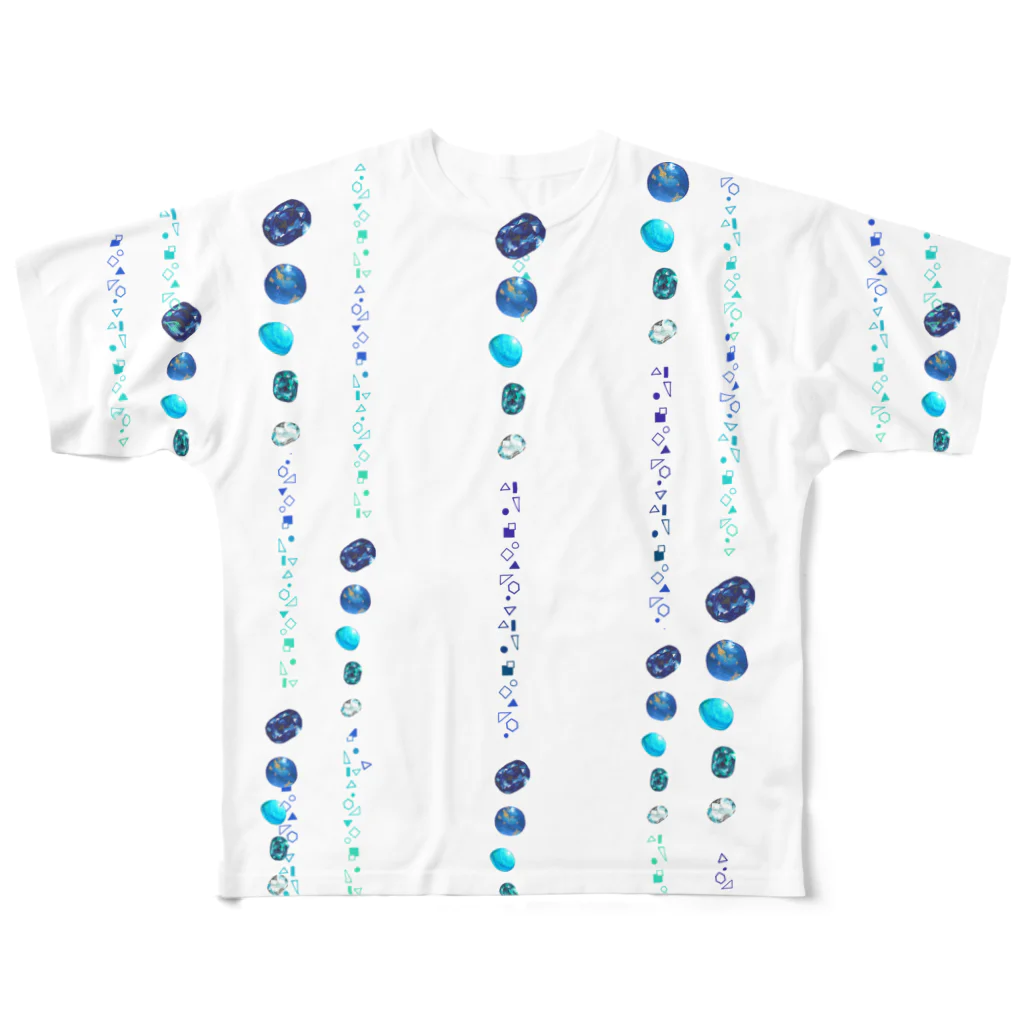 REDMOON_SAPPOROの宝石・青延べ All-Over Print T-Shirt