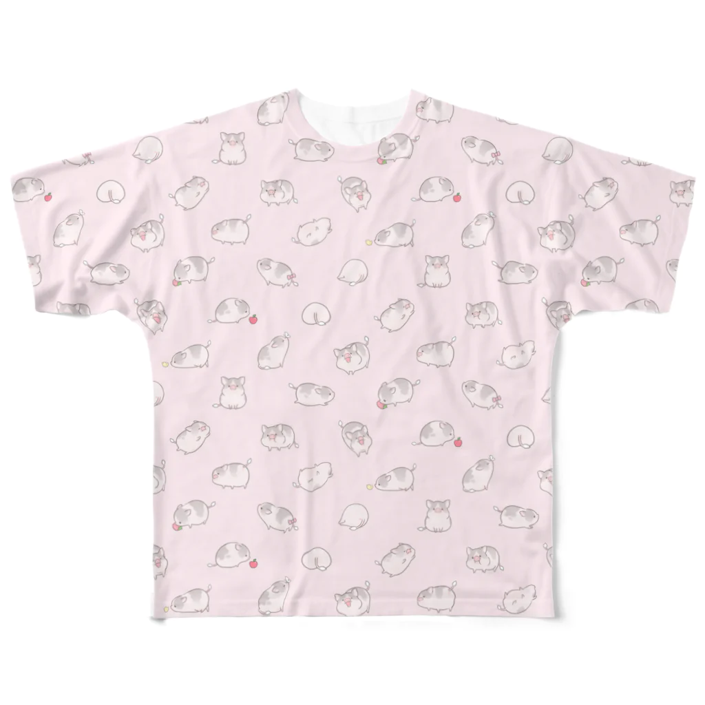 しらたまちゃんSHOPu〜🐽のいっぱいしらたまちゃん（ピンク） フルグラフィックTシャツ