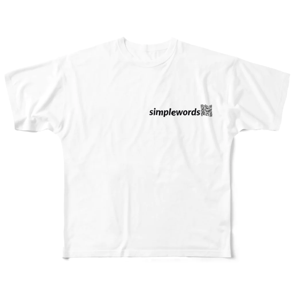 simplewordsのsimplewords QRロゴT フルグラフィックTシャツ