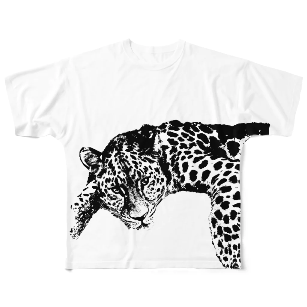 ラッコの「らー」の豹 All-Over Print T-Shirt