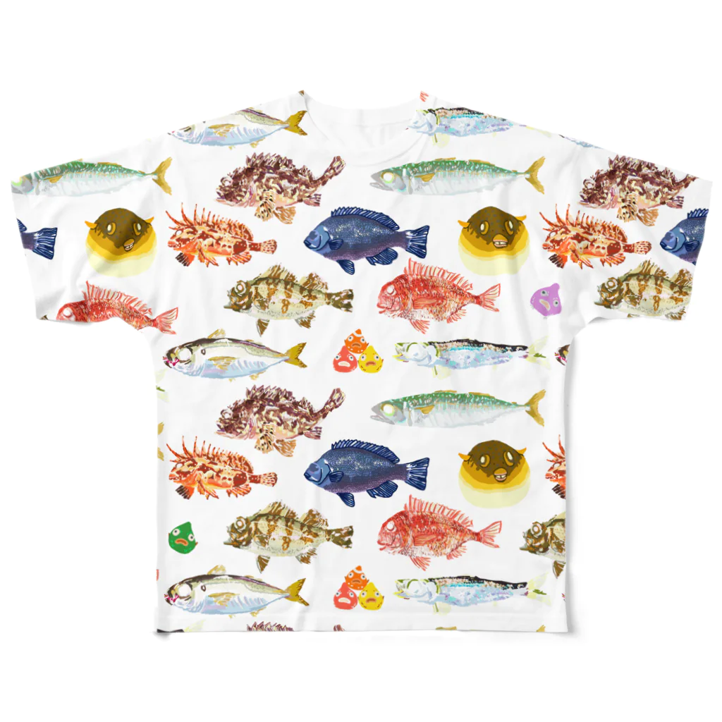 さちこの生物雑貨の魚大図鑑 All-Over Print T-Shirt