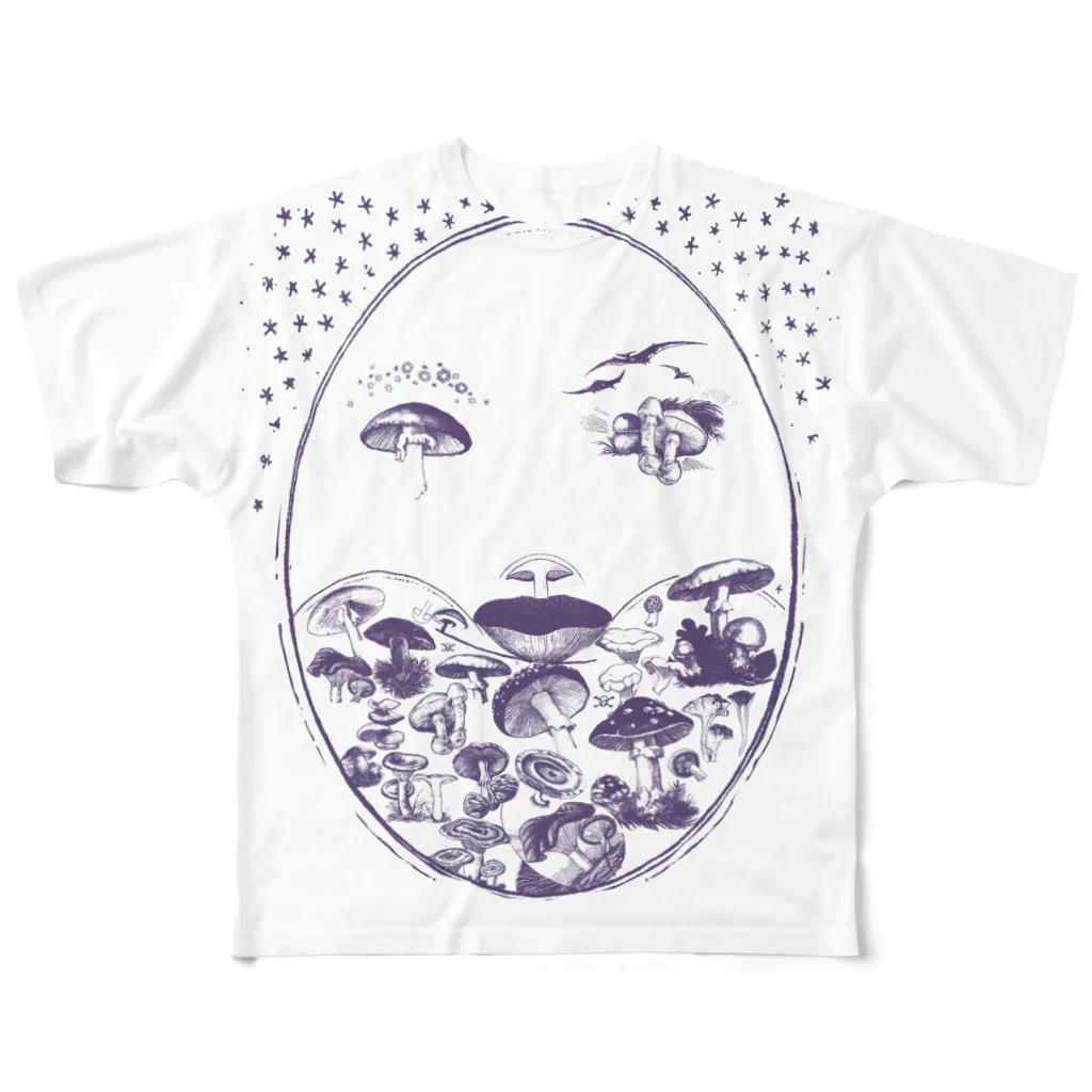 グラピンコの茸舞 All-Over Print T-Shirt