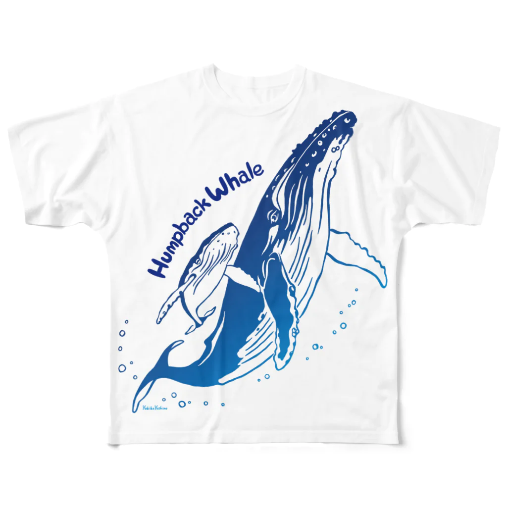 MUSEUM LAB SHOP MITのHumpback Whale＊ザトウクジラTシャツ All-Over Print T-Shirt