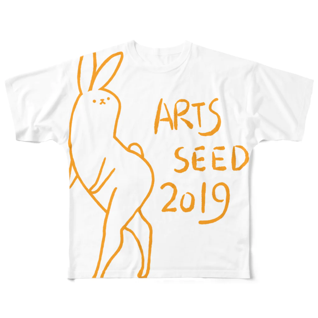 ARTS SEED OKITAMA 2019のASO2019×タドリ 美脚うさぎ All-Over Print T-Shirt