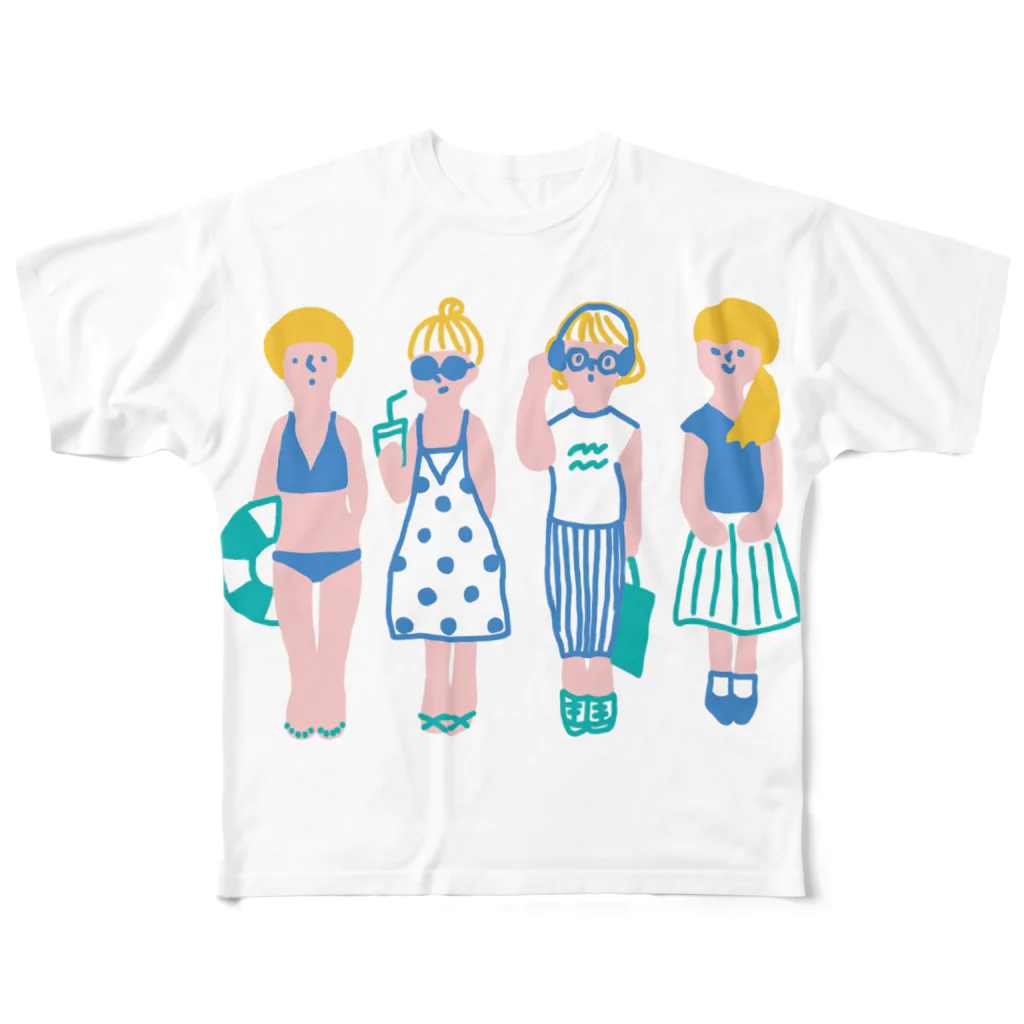 morieebooksの夏ガールズ フルグラフィックTシャツ