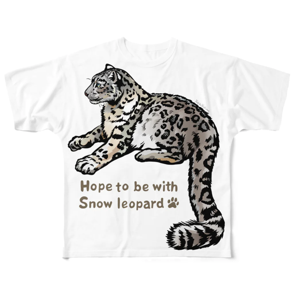 MUSEUM LAB SHOP MITのリクエストSnow leopard＊ユキヒョウ フルグラフィックTシャツ