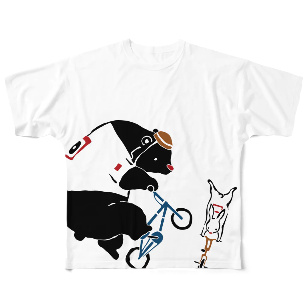 動物たちの日常のBMX フルグラフィックTシャツ