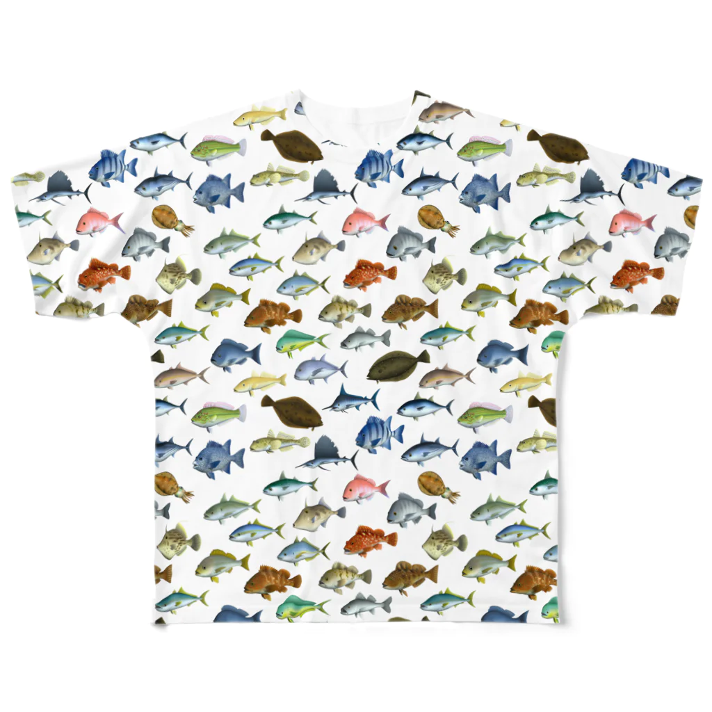 猫と釣り人のFISH_1FB_1 フルグラフィックTシャツ