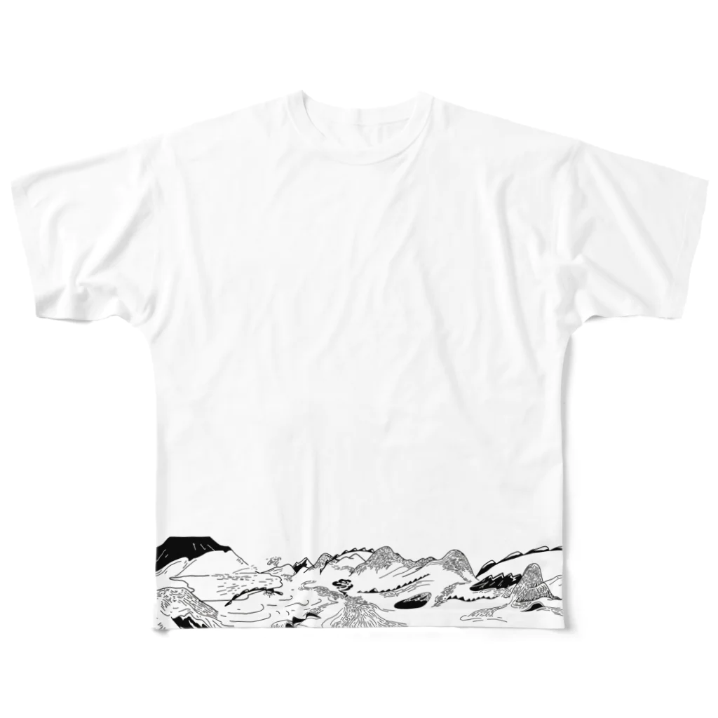 yoishiharaのover the mountain フルグラフィックTシャツ